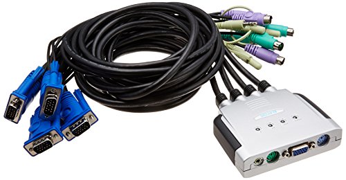 エレコム  PS/2対応ケーブル一体型パソコン切替器 KVM-KP24