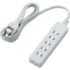 他サイト： エレコム 延長コード 電源タップ 2m 2P 6個口 スイングプラグ式 白 T-S02-2620WH(1個入)[生活用品 その他の商品画像
