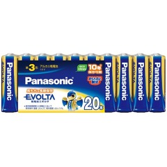 他サイト： パナソニック アルカリ乾電池 エボルタ 単3形 LR6EJ/20SW(20本入)[電池・充電池・充電器]の商品画像