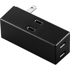 他サイト： エレコム 延長コード 電源タップ 3個口 トリプル 側面3個口タイプ T-TR04-2300BK(1個入)[情報家電 その他]の商品画像