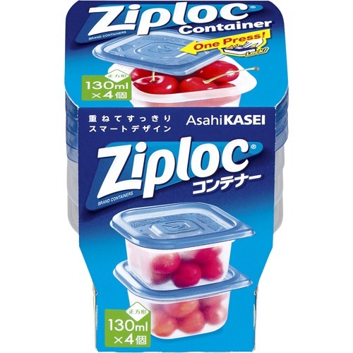 他サイト： ジップロック コンテナー 正方形 130mL(4個入)[保存容器]の商品画像