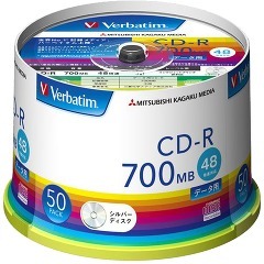 他サイト： バーベイタム CD-R データ用 1回記録用 700MB 48倍速 SR80FC50V1(50枚入)[情報家電 その他]の商品画像