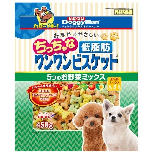 他サイト： おなかにやさしいちっちゃな低脂肪ワンワンビスケット 5つのお野菜ミックス(450g)[犬のおやつ・サプリメント]の商品画像