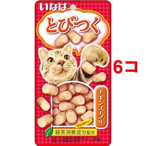 他サイト： いなば とびつくシリーズ チキンスープ味(25g*6コセット)[猫のおやつ・サプリメント]の商品画像