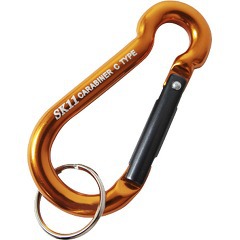 他サイト： SK11 アルミカラビナ C 軽量・ズレにくい SAC-770C ゴールド(1コ入)[フック]の商品画像