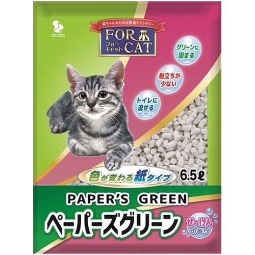 他サイト： フォーキャット ペーパーズグリーン せっけんの香り(6.5L)[ペットの防虫・消臭・お掃除]の商品画像