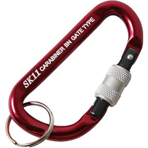 他サイト： SK11 ロックカラビナ BN 脱落防止ネジロック機能 SAC-660BN レッド(1コ入*2コセット)[フック]の商品画像