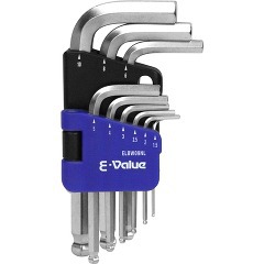 他サイト： E-Value ボールポイント 六角棒レンチセット スタンダード ELBW09NL(9本組)[工具]の商品画像