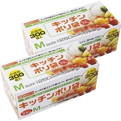 他サイト： キッチンポリ袋 ボックスタイプ エンボス加工 マチ付き 半透明 KB18(300枚入*2コセット)[保存用バッグ ポリ袋]の商品画像