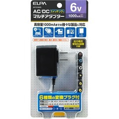 他サイト： エルパ AC-DCマルチアダプター 6V ACD-060S(1コ入)[情報家電 その他]の商品画像