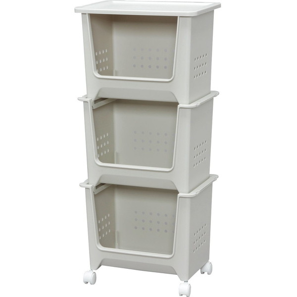 他サイト： アイリスオーヤマ SB-003 スタックバスケット オフホワイト メーカー直送の商品画像