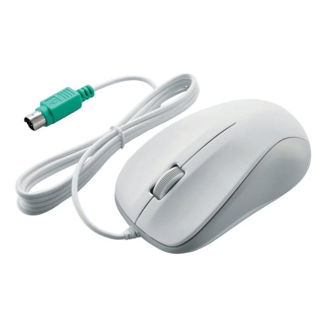 他サイト： ELECOM M-K6P2RWH/RS ホワイト [PS/2光学式マウス Mサイズ 3ボタン]の商品画像