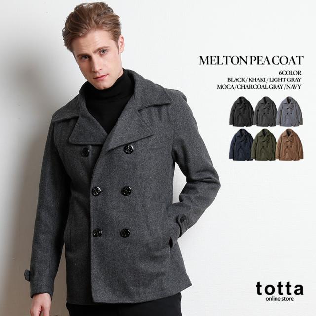 Pコート メルトン Melton ピーコート Coat アウター メンズ ウール 冬