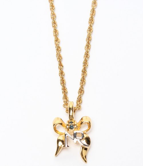 ニナリッチ ネックレス ラインストーン ロゴ×リボンモチーフ アクセサリー NINA RICCI レディース 【中古】