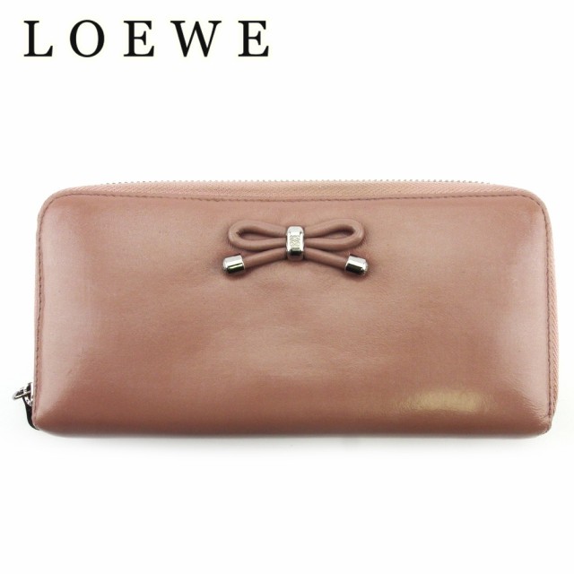 ロエベ 長財布 ラウンドファスナー 財布 レディース リボン ピンク シルバー パープル Loewe 中古 L3367の通販はau Pay マーケット ブランドデポ