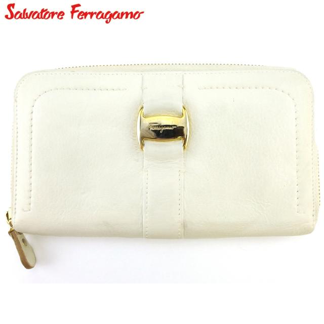 サルヴァトーレ フェラガモ 長財布 ラウンドファスナー 財布 レディース ヴァラ ホワイト 白 ゴールド Salvatore Ferragamo 中古 Tの通販はau Pay マーケット ブランドデポ