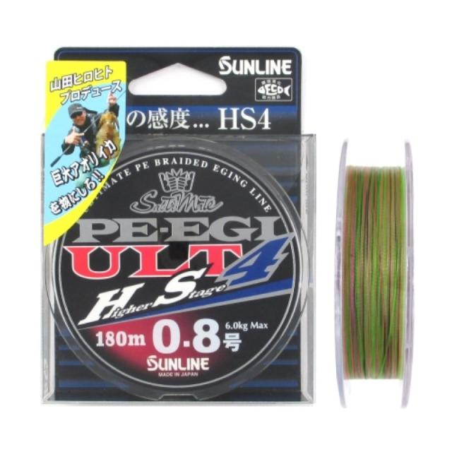 他サイト： サンライン(SUNLINE) ソルティメイト PE エギ ULT HS4 180m 0.8号 ホワイト・ピンク・ライトグリーン の商品画像