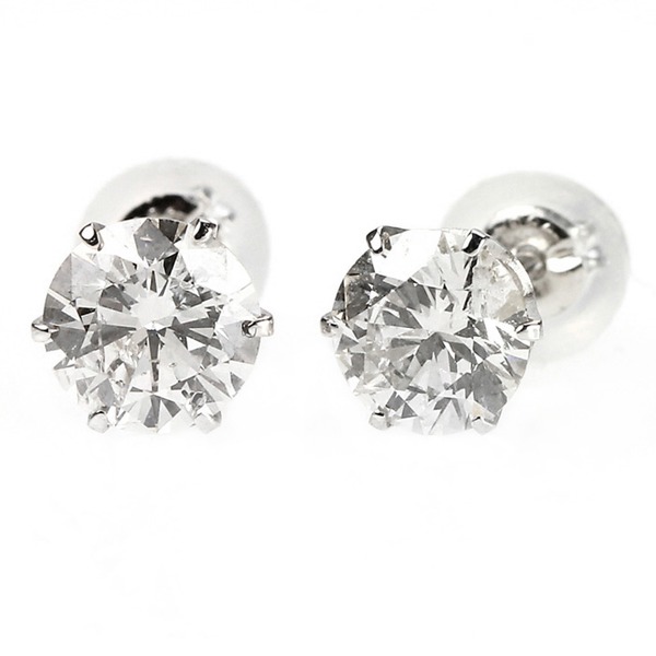 他サイト： ダイヤモンドピアス 一粒 1カラット プラチナ Pt900 1ct ダイヤ 大粒 シンプル スタッド 鑑別カード付き【メーカー直の商品画像