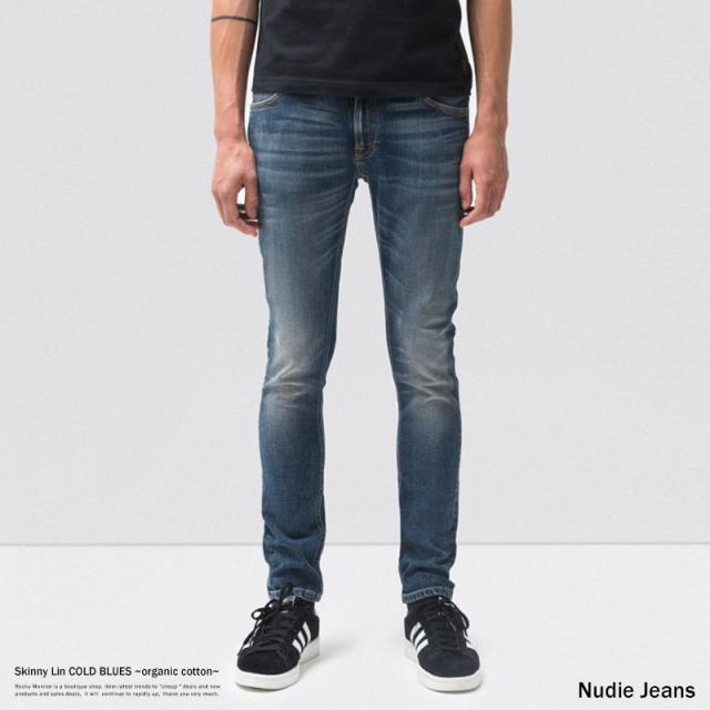 スキニー Nudie Jeans 8587 112770030 Skinny Lin COLD BLUES メンズ デニム パワーストレッチ タイト 綿 ヌーディージーンズ オーガニックコットン