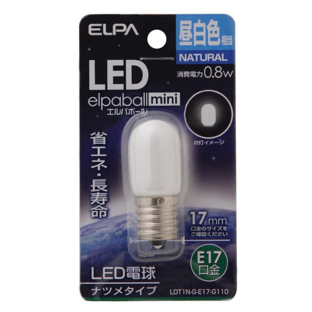 他サイト： エルパ ELPA LED装飾電球 ナツメ形 長寿命 省エネ E17 LDT1N-G-E17-G110   の商品画像