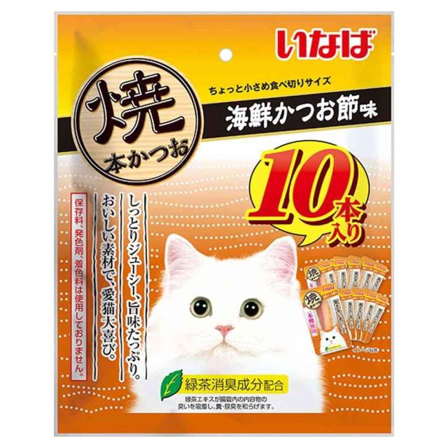 他サイト： いなばペットフード 焼本かつお 海鮮かつお節味 10本  の商品画像