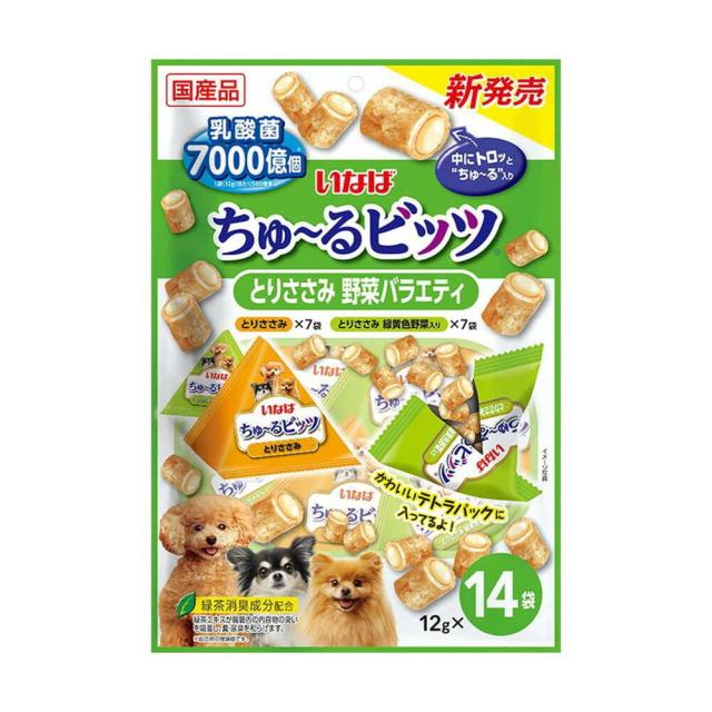 他サイト： いなばペットフード いなば ちゅーるビッツ とりささみ 野菜バラエティ 12g×14P  の商品画像