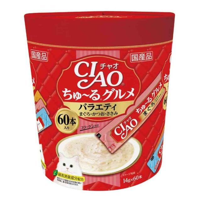 他サイト： いなば チャオちゅーるグルメバラエティ 14g×60本  の商品画像