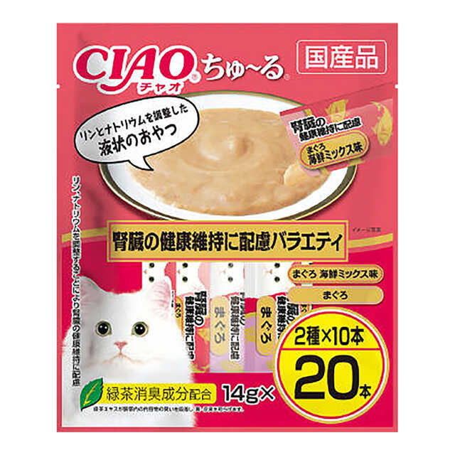 他サイト： ちゅ〜る20本幅狭腎臓の健康バラエティ 14g×20本の商品画像