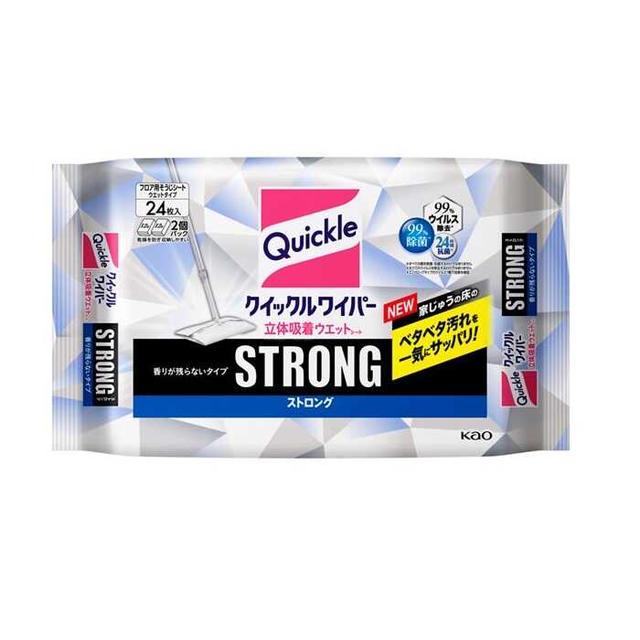 他サイト： 花王 クイックルワイパー 立体吸着ウエットシート ストロング 24枚の商品画像