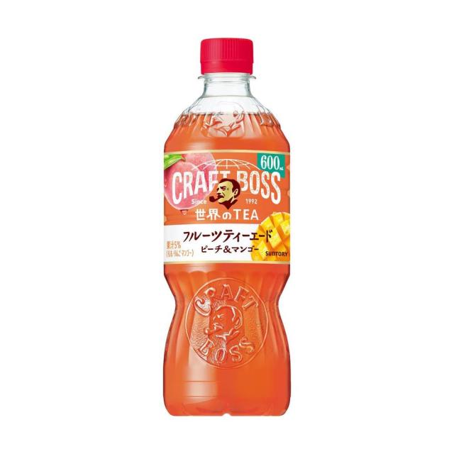 他サイト： ◆サントリー クラフトボス ティー フルーツティーエード ピーチ&マンゴー 600ml   【24個セット】の商品画像