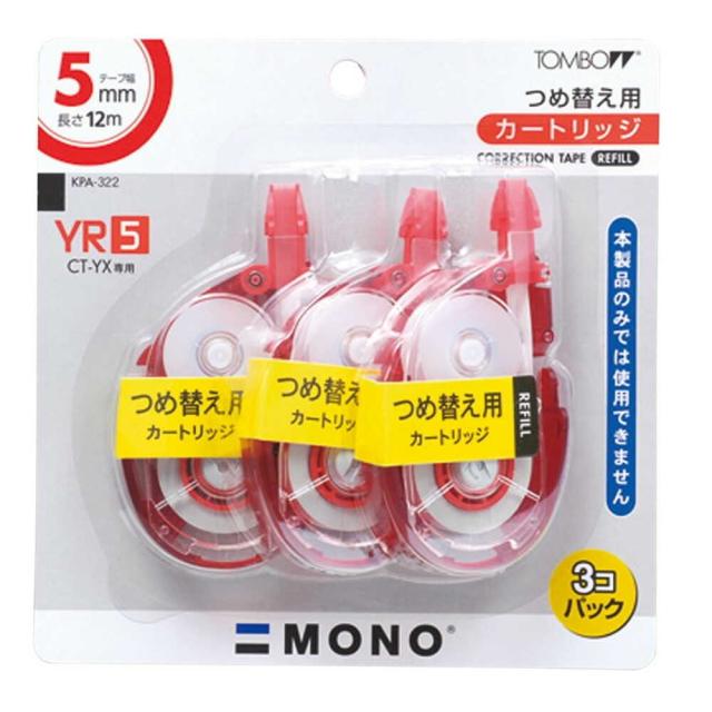 他サイト： トンボ鉛筆 修正テープ 詰替えタイプ モノYX5 カートリッジ 3個パック  の商品画像