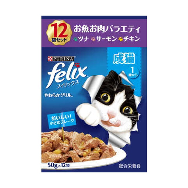 他サイト： フィリックス パウチ 成猫 お魚お肉バラエティ 12袋入りの商品画像