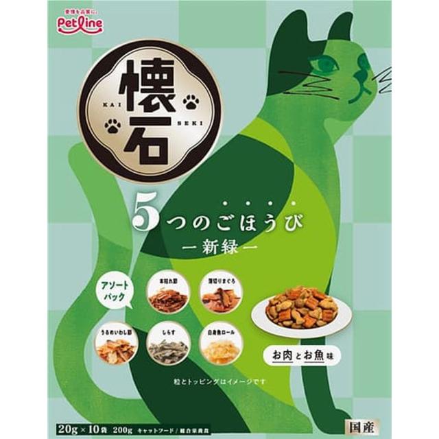 他サイト： ペットライン株式会社 懐石 5つのごほうび 新緑 200g  の商品画像