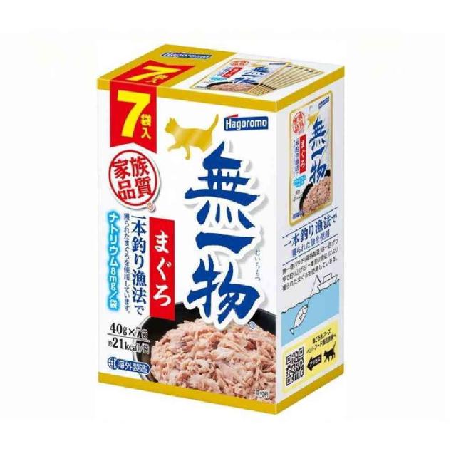 他サイト： はごろもフーズ 無一物 パウチ まぐろ 一本釣り漁法 40g×7個パック  の商品画像