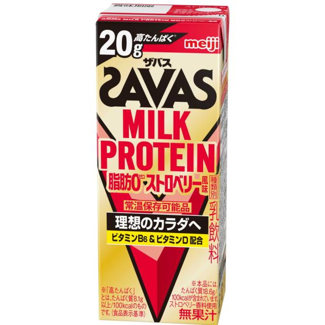 他サイト： ◆明治 ザバス MILK PROTEIN 脂肪0 ストロベリー 200ml   【12個セット】の商品画像