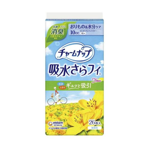 他サイト： チャームナップ 吸水さらフィ パンティライナーロング(10cc) 消臭タイプ 26枚の商品画像