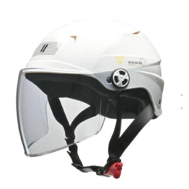 他サイト： リ−ド工業 ZORK シ−ルド付ハーフヘルメット ホワイト フリ−  ZORKWH   の商品画像