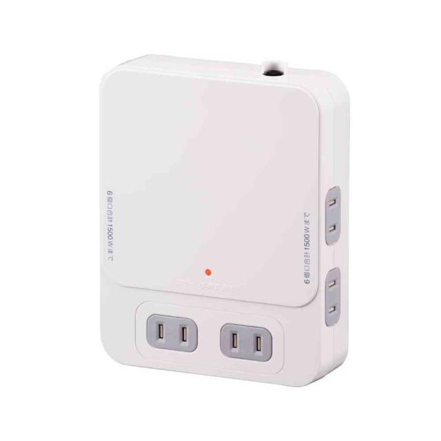 他サイト： オーム電機 拡張コンセント TVボードバック用 6個口 HS-TK6TV1-W   の商品画像