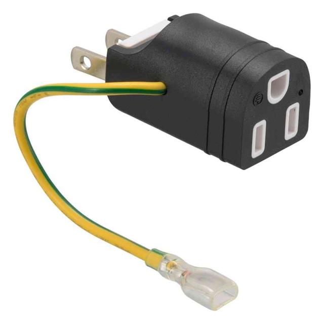 他サイト： オーム電機 接地アダプターフリープラグ 変換用 アース端子カバー付き HS-TM1EFP3-K   の商品画像