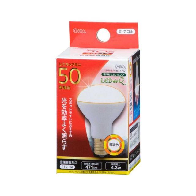 他サイト： オーム電機 LED電球 ミニレフランプ形 E17 50形相当 1個  の商品画像
