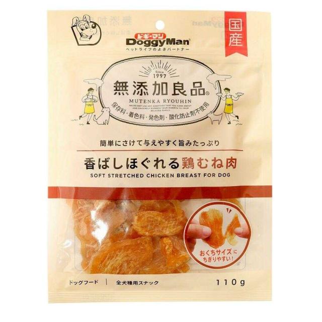 他サイト： ドギーマン 無添加良品 香ばしほぐれる鶏むね肉 110g  の商品画像