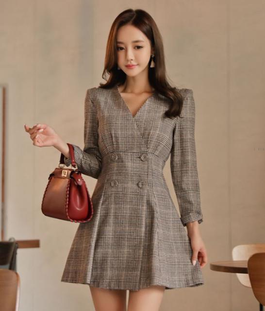 モダンファッションスタイル ユニーク秋 ファッション ワンピース