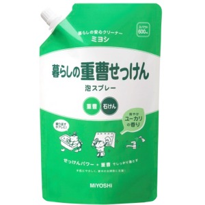 他サイト： ミヨシ石鹸 暮らしの重曹せっけん 泡スプレーつめかえ用600mlの商品画像