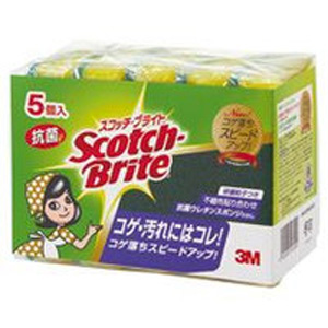 他サイト： 住友スリーエム スコッチブライト 抗菌ウレタンスポンジたわしS 5個入り S-21KS 5PCの商品画像