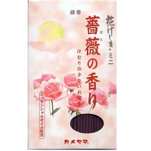 他サイト： カメヤマ 花げしきミニ 薔薇の香り 煙の少ないお線香 50gの商品画像