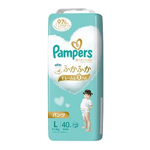 他サイト： P&G パンパース 肌へのいちばん パンツ スーパージャンボ Lサイズ40枚の商品画像
