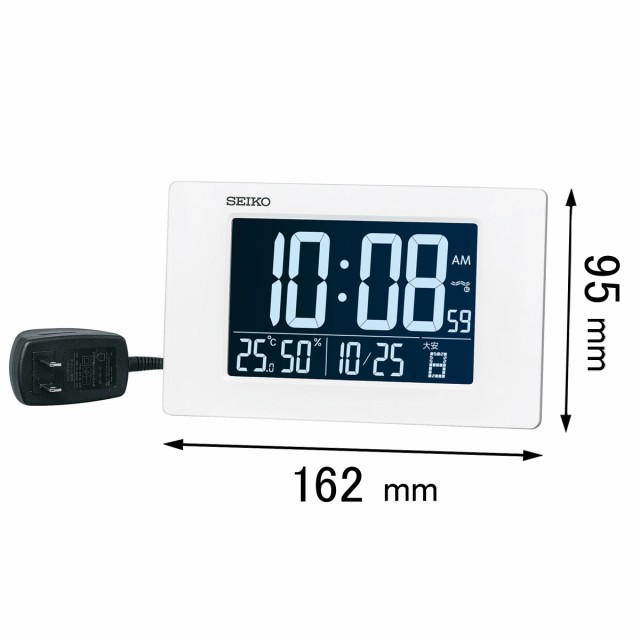 他サイト： セイコー 電波置き時計SEIKO 交流式電波デジタル時計 DL-215-W[DL215W] 返品種別Aの商品画像