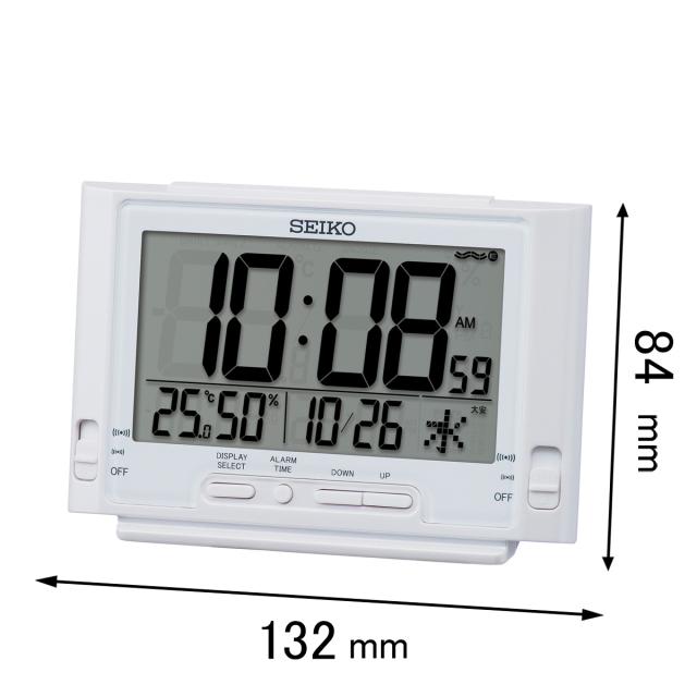 他サイト： セイコー 電波目覚まし時計SEIKO 温度湿度付き電波目ざまし時計 SQ-320-W[SQ320W] 返品種別Aの商品画像