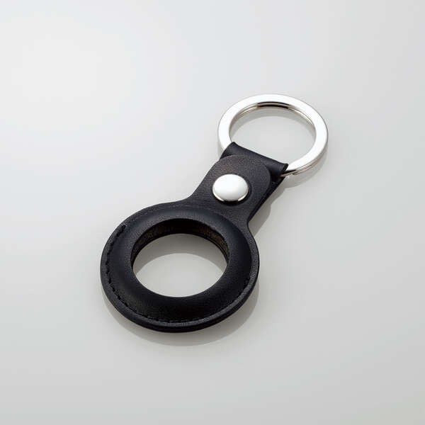 他サイト： エレコム AT-LBKBK AirTag対応キーリング付ソフトレザーバンパー(ブラック)[ATLBKBK] 返品種別Aの商品画像