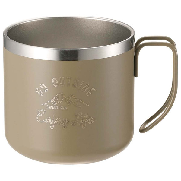 他サイト： キャプテンスタッグ モンテ ダブルステンレスマグカップ350 (カーキ) CAPTAIN STAG UE-3431(キヤプテンスの商品画像